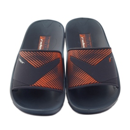 Ciabatte da uomo per il tempo libero Rider blu navy arancia 4