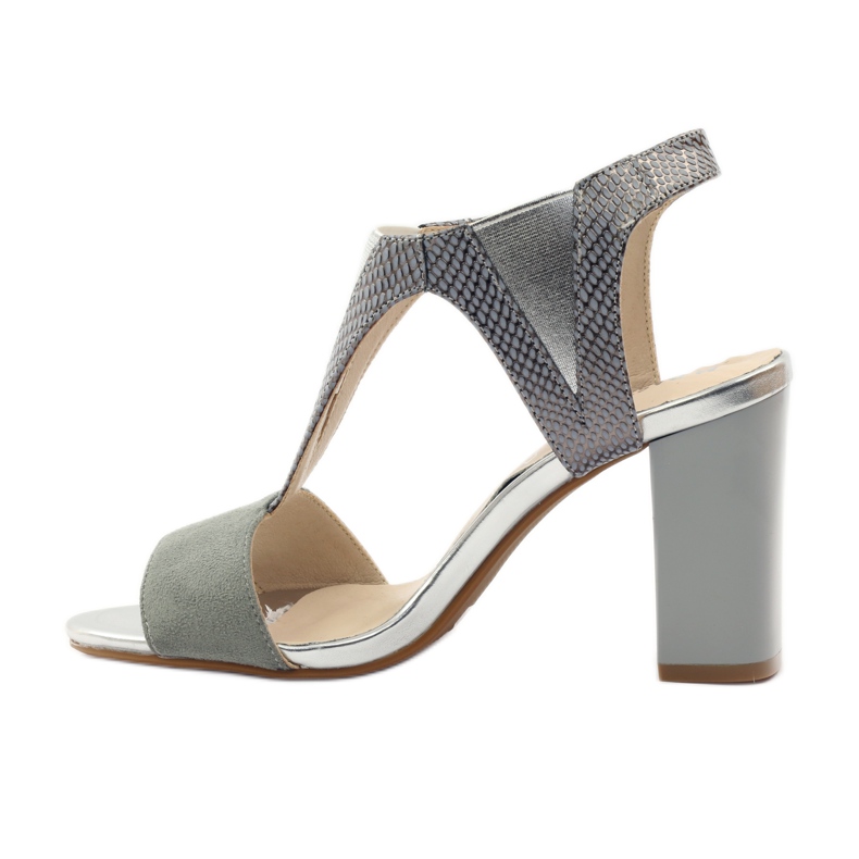 M.Daszyński Sandali in pelle Daszyński grigio 2