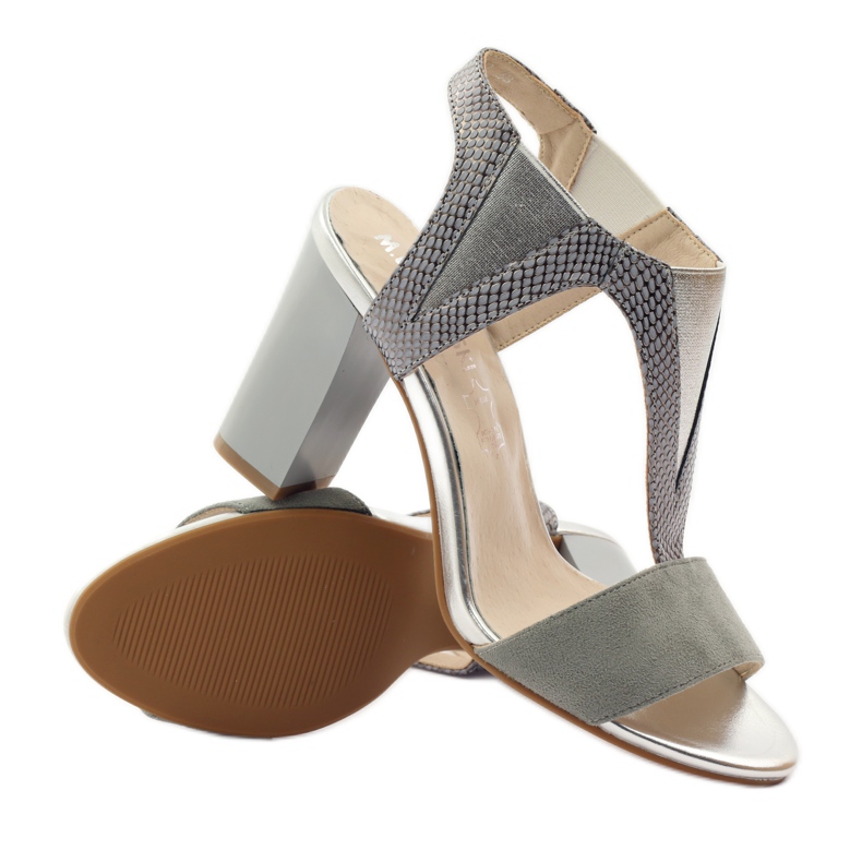 M.Daszyński Sandali in pelle Daszyński grigio 3