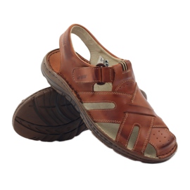Naszbut 052 sandali da uomo marroni con velcro marrone 3