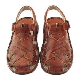 Naszbut 052 sandali da uomo marroni con velcro marrone 4