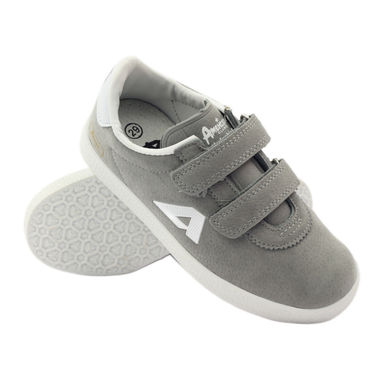 American Club Sneakers sportive con inserto in pelle americana 2952 grigio bianco 3