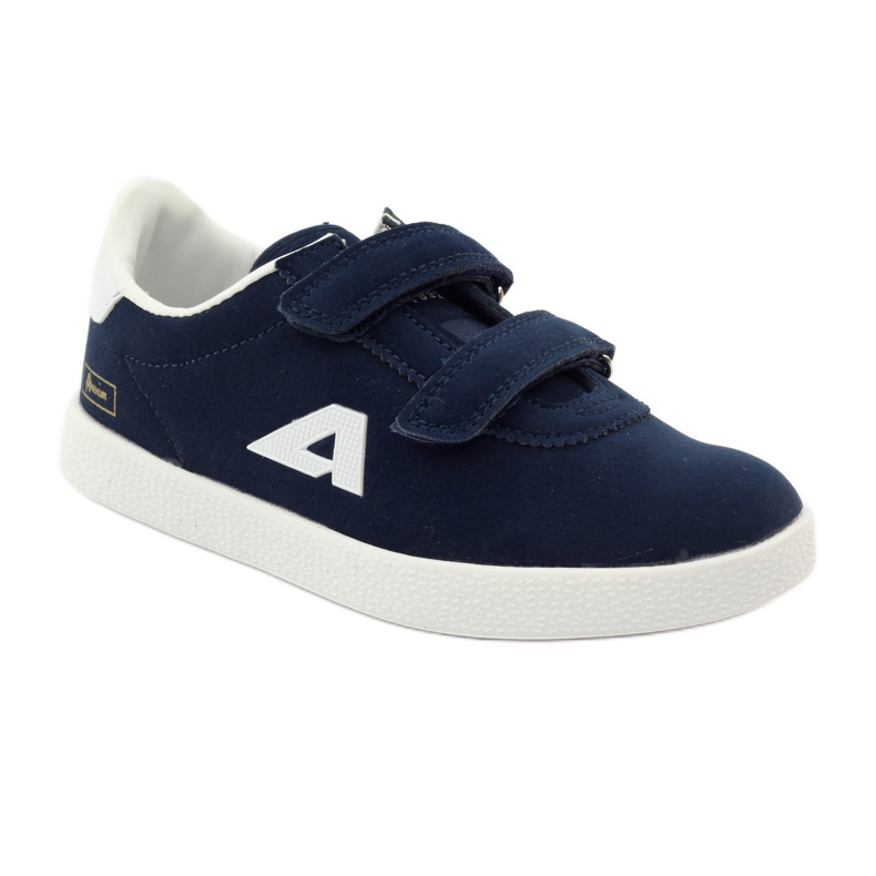 American Club Sneakers sportive con sottopiede in pelle americana blu navy bianco 1