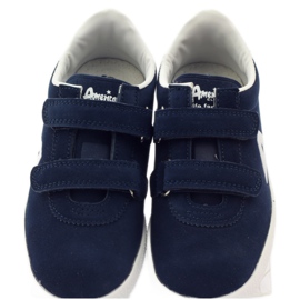American Club Sneakers sportive con sottopiede in pelle americana blu navy bianco 4
