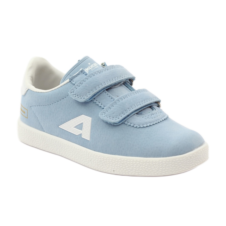 American Club Scarpe sportive, insole in pelle blu per velcro 1