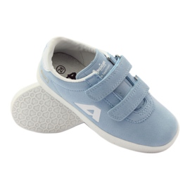 American Club Sneakers sportive con sottopiede in pelle americana blu bianca 3