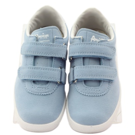 American Club Scarpe sportive, insole in pelle blu per velcro 4