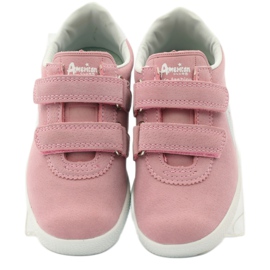 American Club Sneakers sportive con sottopiede in pelle americana rosa bianco 4