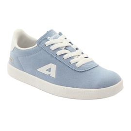 American Club Sneakers sportive con sottopiede in pelle americana blu bianco 1