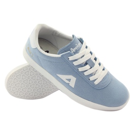 American Club Sneakers sportive con sottopiede in pelle americana blu bianco 3