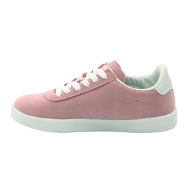American Club Sneakers sportive con sottopiede in pelle americana bianco rosa 2