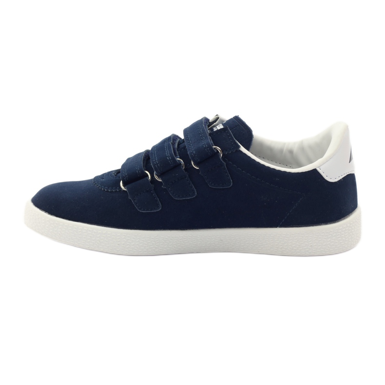 American Club Intarsio sportivo in pelle americana blu navy bianco 2