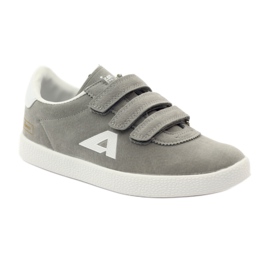American Club Intarsio sportivo in pelle americana grigio bianco 1