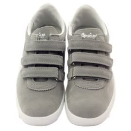 American Club Intarsio sportivo in pelle americana grigio bianco 4