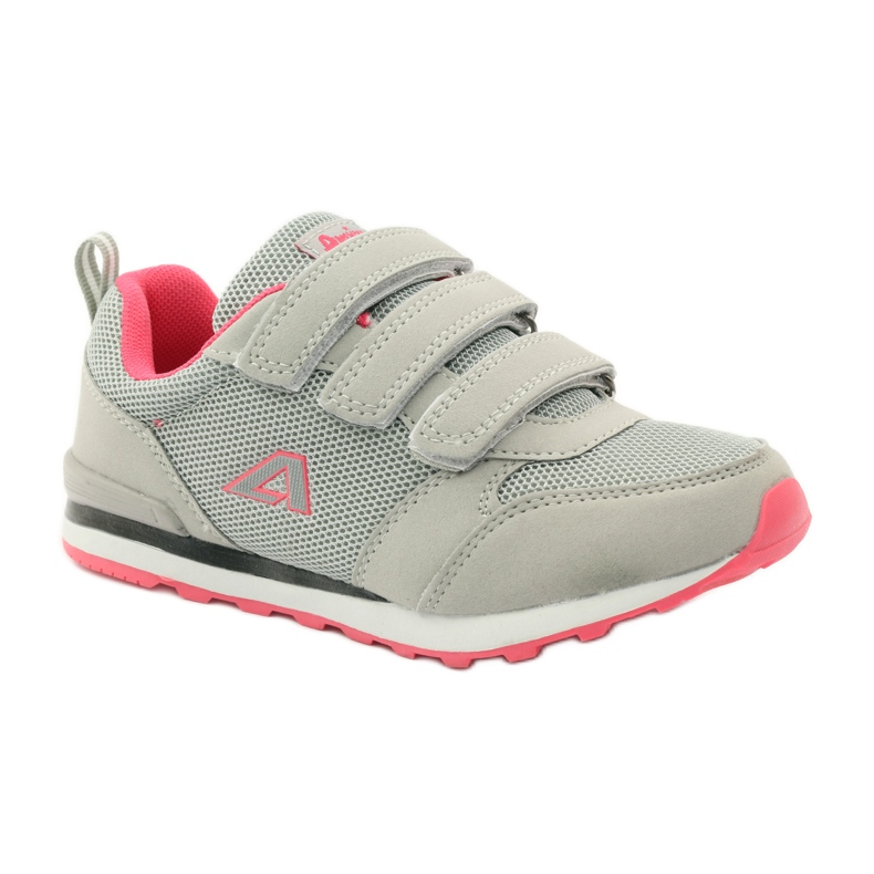 American Club Scarpe sportive americane 9 con inserto in pelle rosa grigio 1