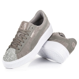 Puma Suede Platform Peblle WN`S grigio 2