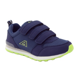 American Club Scarpe sportive con sottopiede in pelle americana blu navy verde 1