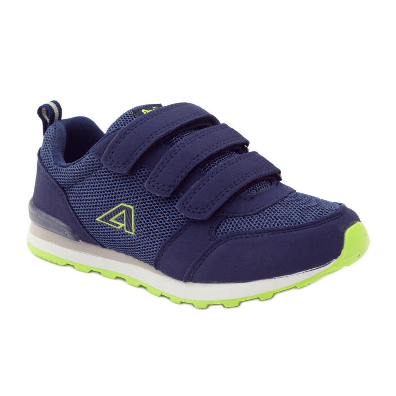 American Club Scarpe sportive con sottopiede in pelle americana blu navy verde 1