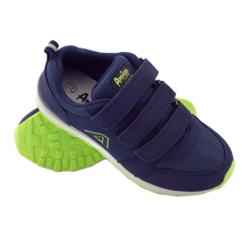 American Club Scarpe sportive con sottopiede in pelle americana blu navy verde 3