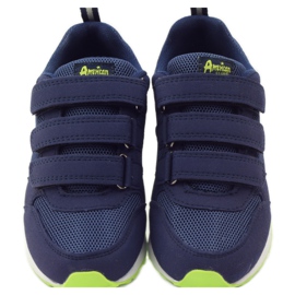 American Club Scarpe sportive con sottopiede in pelle americana blu navy verde 4