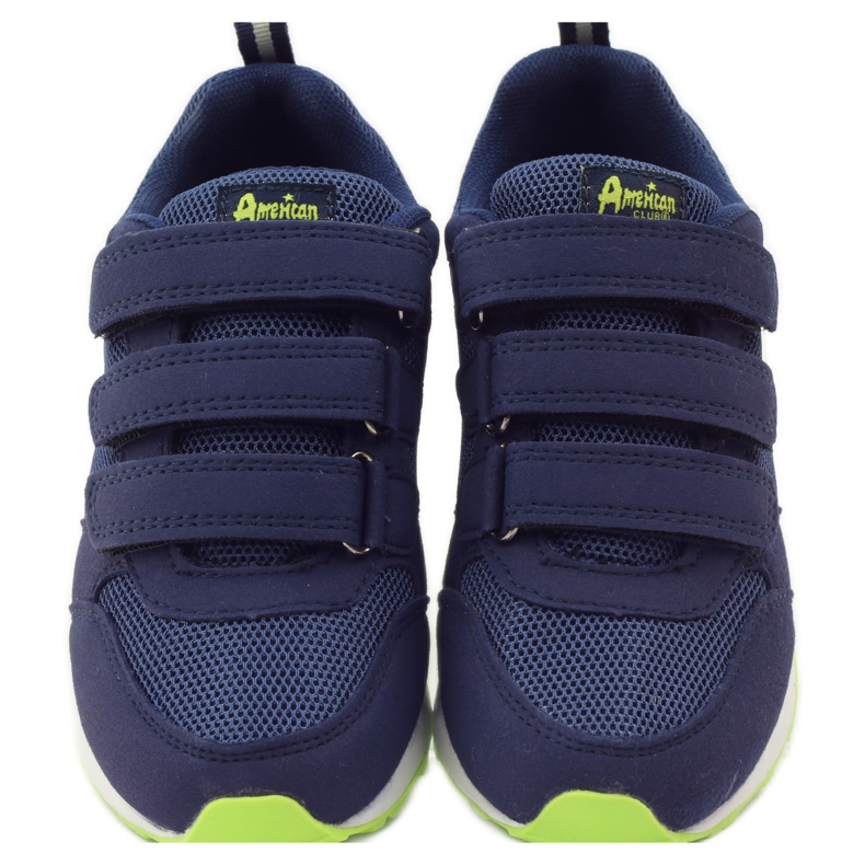 American Club Scarpe sportive con sottopiede in pelle americana blu navy verde 4