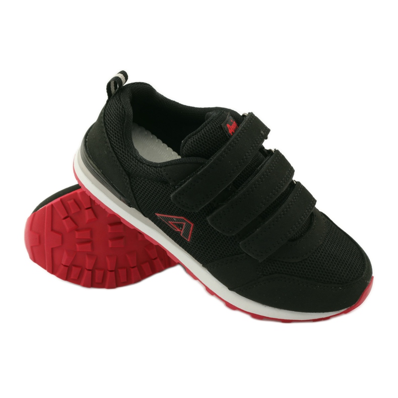 American Club Scarpe sportive con sottopiede in pelle americana rosso nero 3