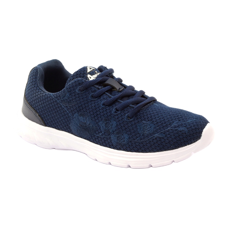 American Club Scarpe sportive con sottopiede in pelle, colore blu navy 1
