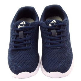 American Club Scarpe sportive con sottopiede in pelle, colore blu navy 4