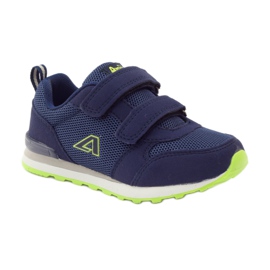 American Club Scarpe sportive con sottopiede in pelle americana blu navy verde 1