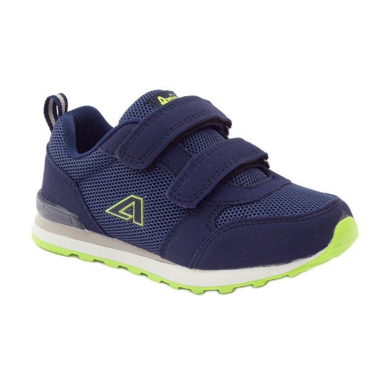 American Club Scarpe sportive con sottopiede in pelle americana blu navy verde 1