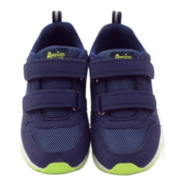 American Club Scarpe sportive con sottopiede in pelle americana blu navy verde 4