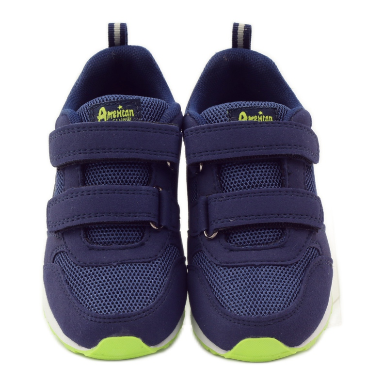 American Club Scarpe sportive con sottopiede in pelle americana blu navy verde 4