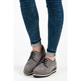 Ch. Creation Stivali stringati in camoscio grigio 1