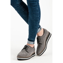 Ch. Creation Stivali stringati in camoscio grigio 2