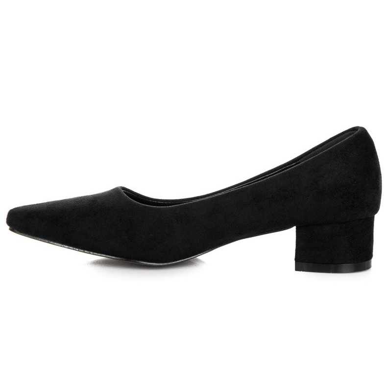 Best Shoes Décolleté in camoscio con tacco basso nero 1