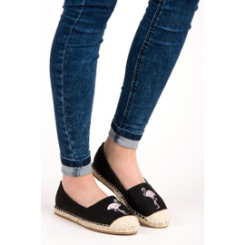 Bestelle Espadrillas nere con fenicottero nero 1