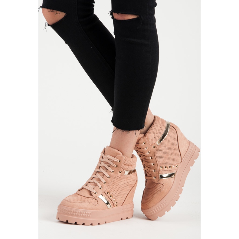 Bestelle Sneakers con plateau rosa 2