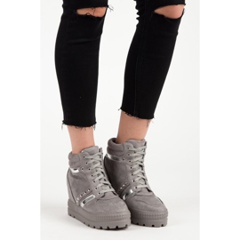Bestelle Sneakers con plateau grigio 1
