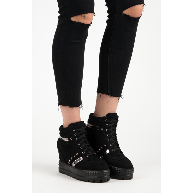 Bestelle Sneakers con plateau nero 2