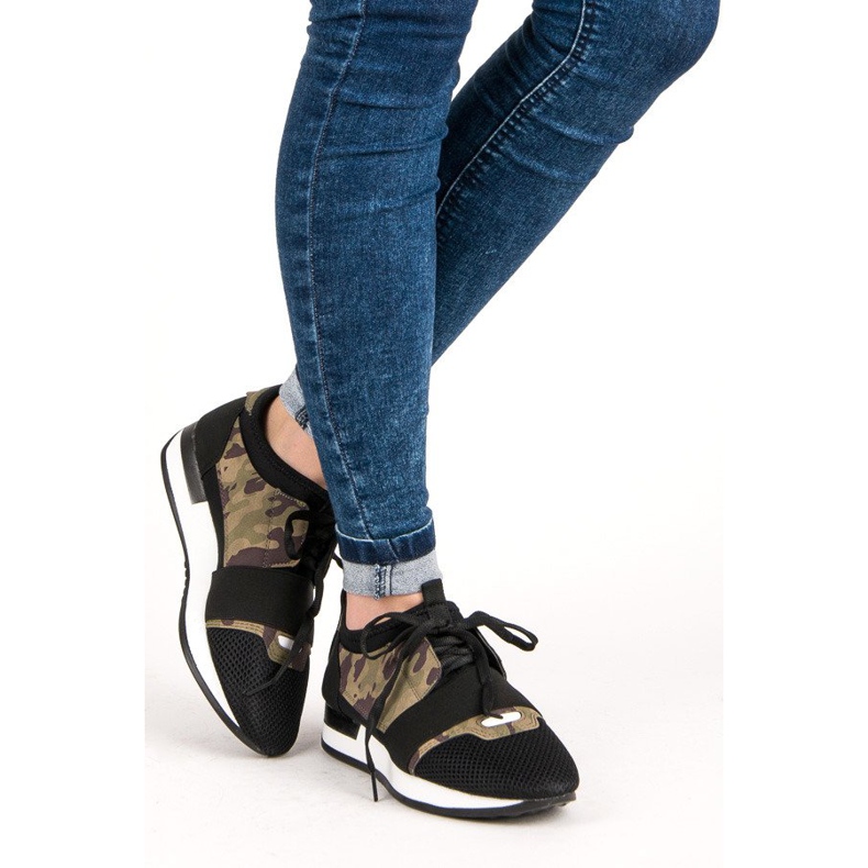 Scarpe sportive slip-on nero marrone verde 1