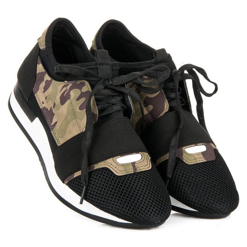 Scarpe sportive slip-on nero marrone verde 2