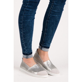 Slip on VINCEZA in pelle grigio 2