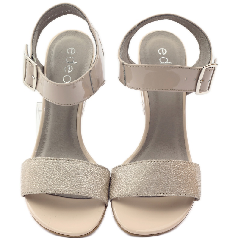 Sandali laccati sul palo Edeo 3184 beige 4