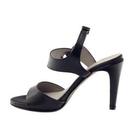 Sandali in pelle con tacco Edeo 3208 nero 2