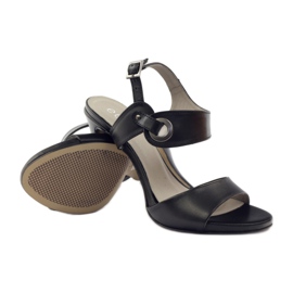 Sandali in pelle con tacco Edeo 3208 nero 3