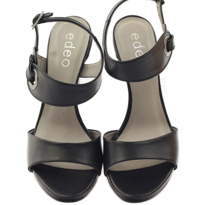 Sandali in pelle con tacco Edeo 3208 nero 4