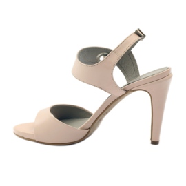 Sandali in pelle su spilla Edeo 3208 rosa 2