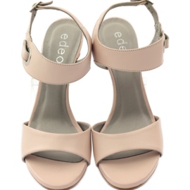 Sandali in pelle su spilla Edeo 3208 rosa 4