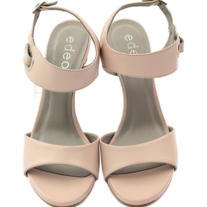 Sandali in pelle su spilla Edeo 3208 rosa 4