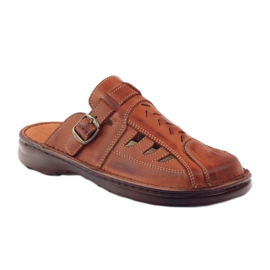 Pantofole Naszbut in pelle 045 marrone 1
